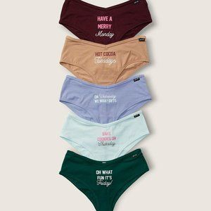 VS Cotton Cheekster Holiday Quotes Panty Pack NWT